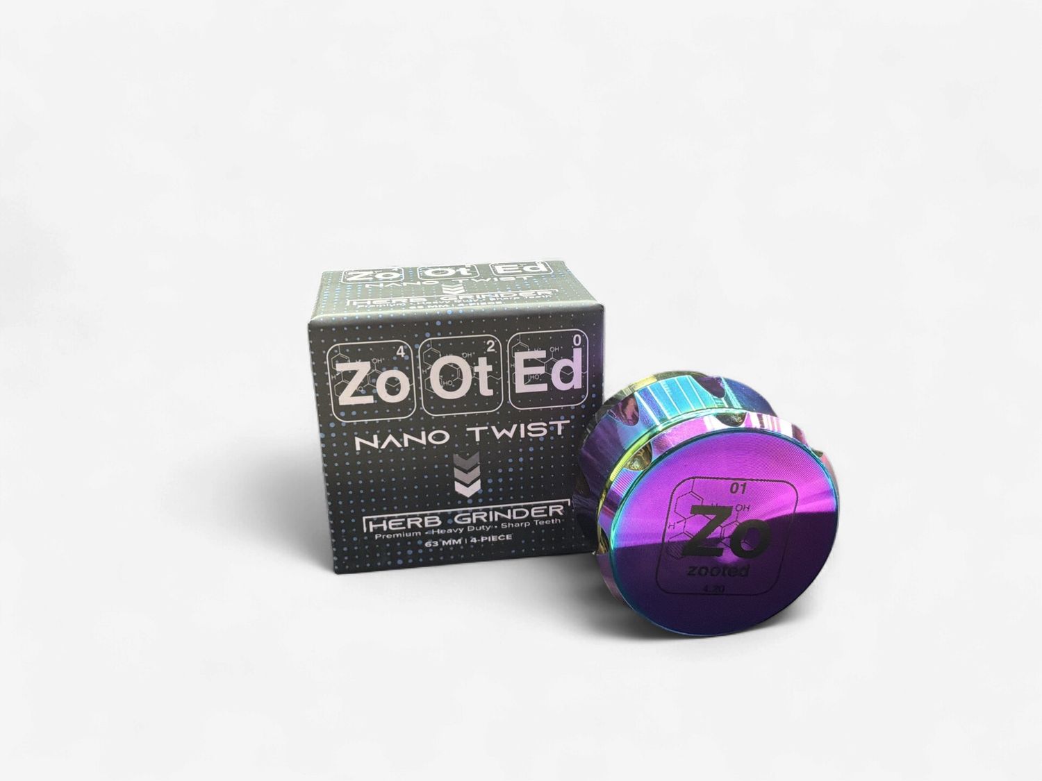Zooted Iridescent Twist Herb Grinder
