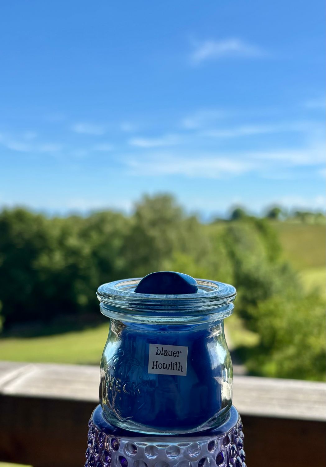 blauer Howlith Heilstein-Duftkerze