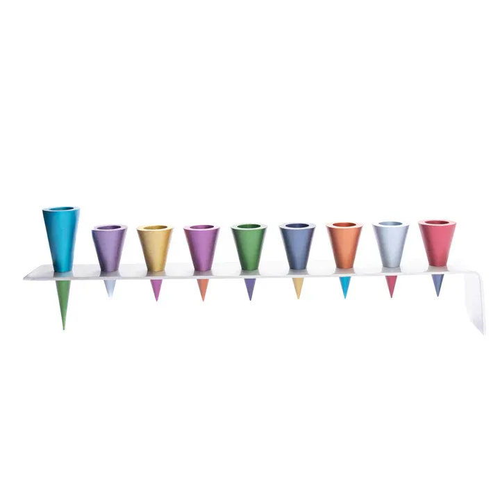ALEF EM Anodized Alum Cone Menorah