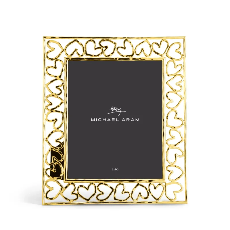ARAM Goldtone Heart Frame 8X10