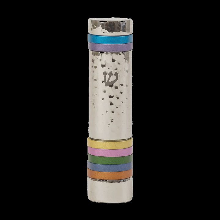 ALEF Emanuel Hammered Mezuzah with rings