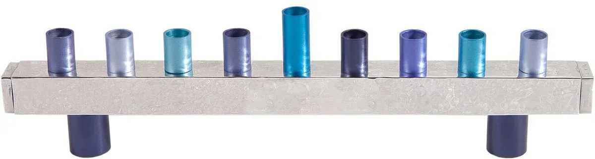 ALEF EM Hammered Strip Menorah