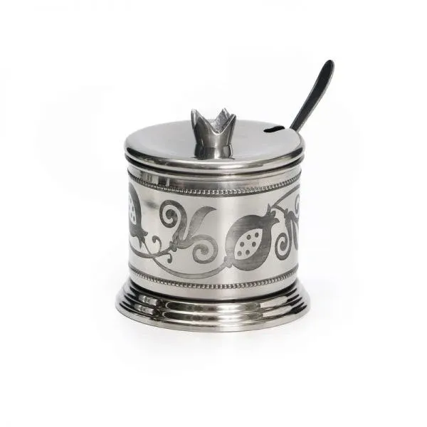 ALEF Silver Pomegranate Honey Dish