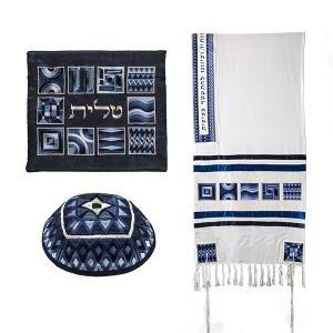 ALEF Men’s Tallit Geometric Blue