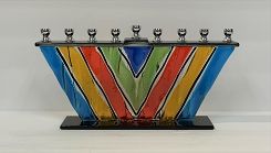 IG Colorful Stained Glass Menorah