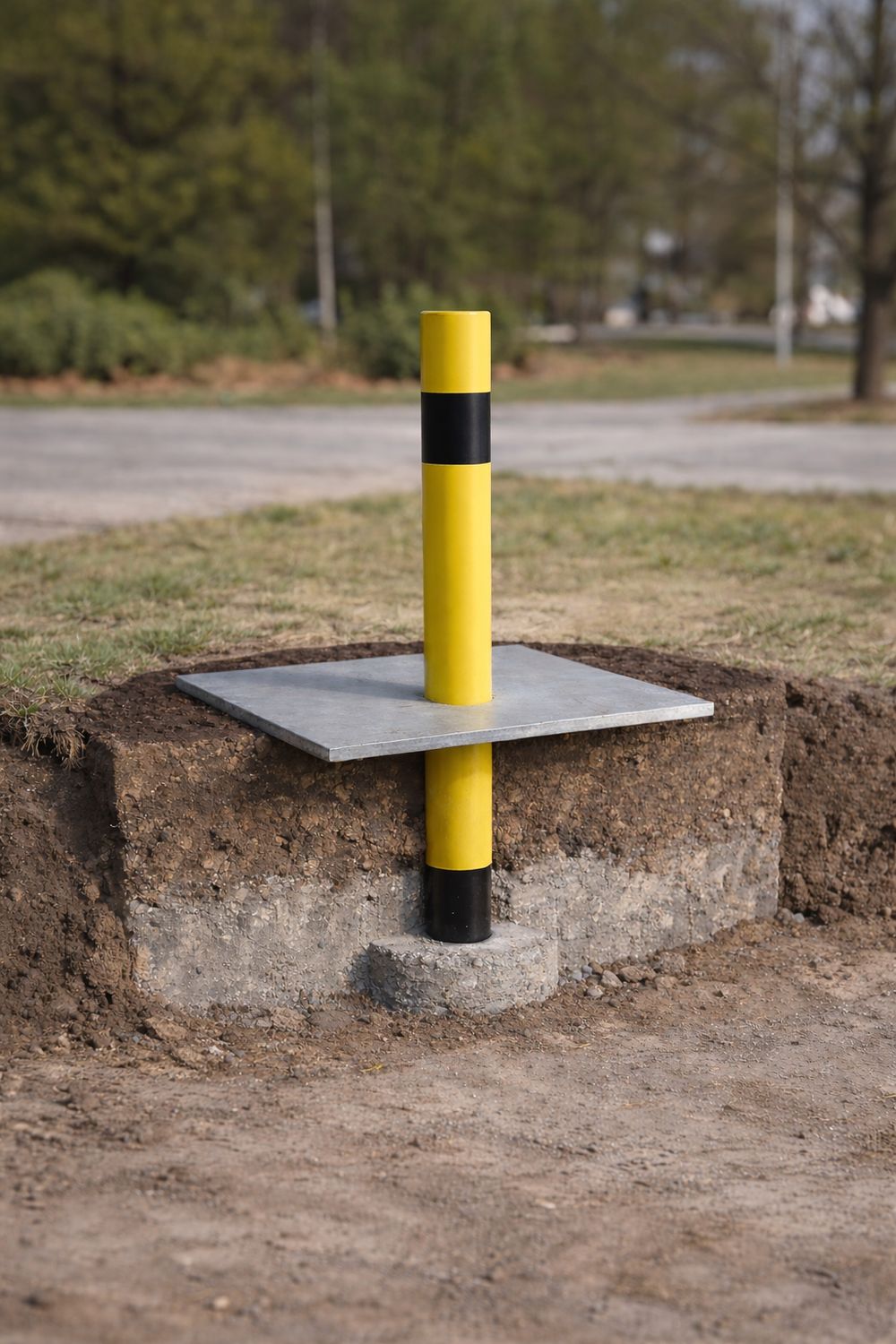 Rammschutzpoller 70cm - zum Einbetonieren