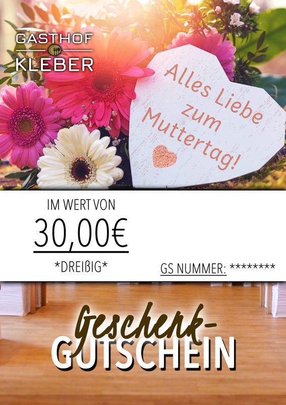 MUTTERTAG GESCHENKGUTSCHEIN PER MAIL