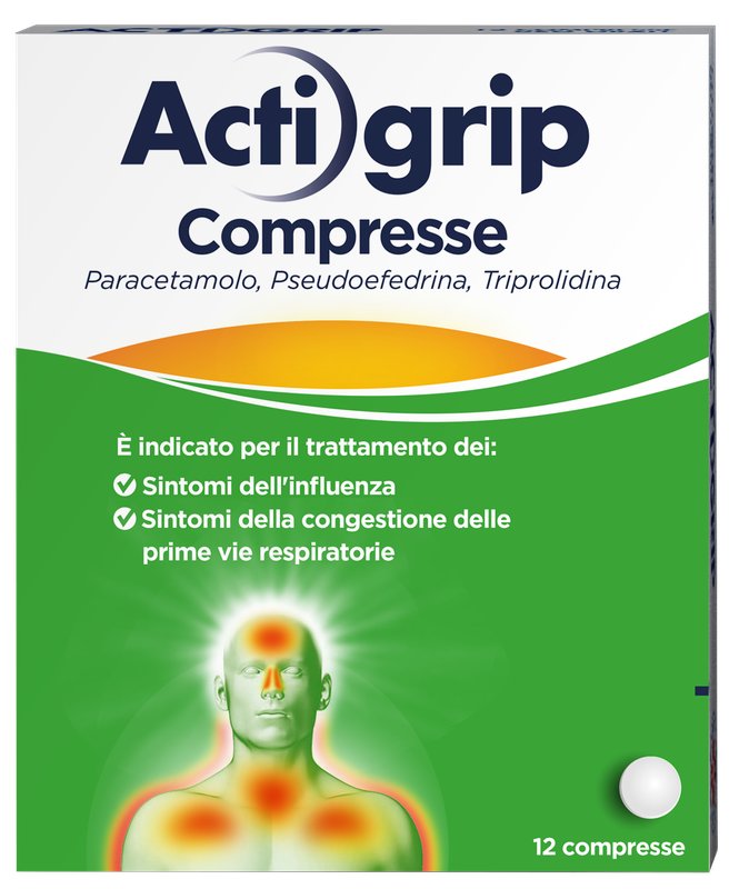 ACTIGRIP*12CPR 2,5+60+500MG
