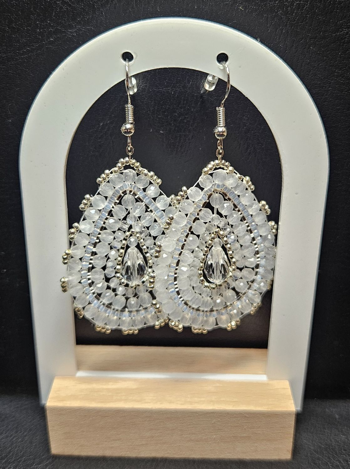 Perlenohrringe Tropfen einteilig mit Ohrhaken