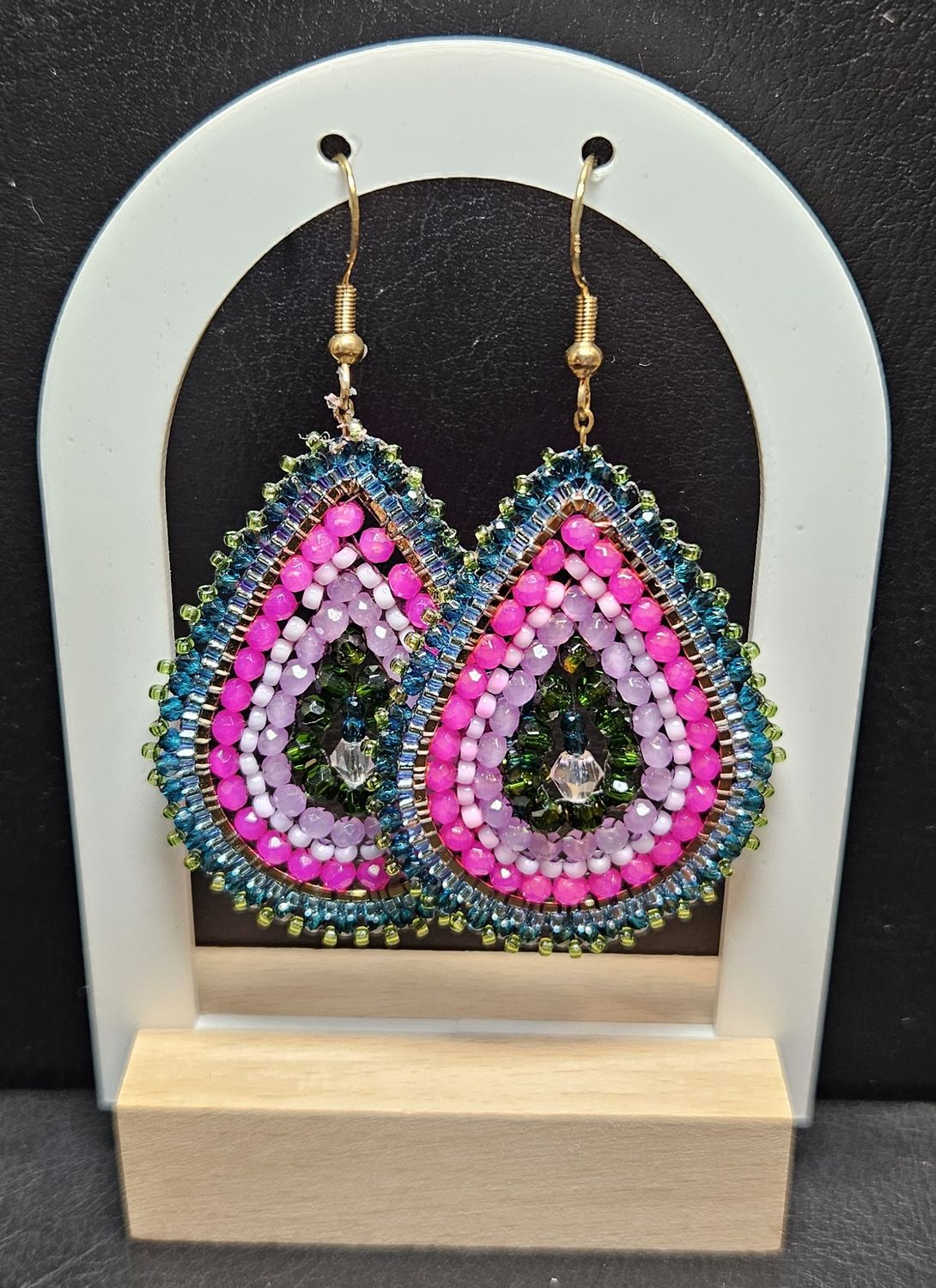 Perlenohrringe Tropfen einteilig mit Ohrhaken