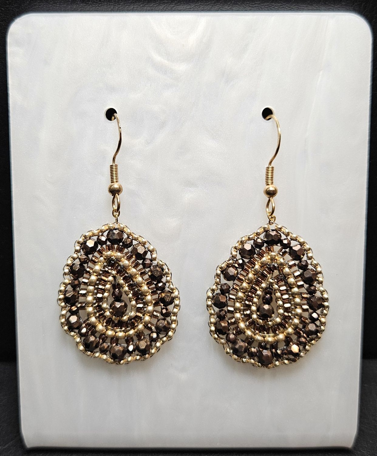 Perlenohrringe Tropfen einteilig mit Ohrhaken