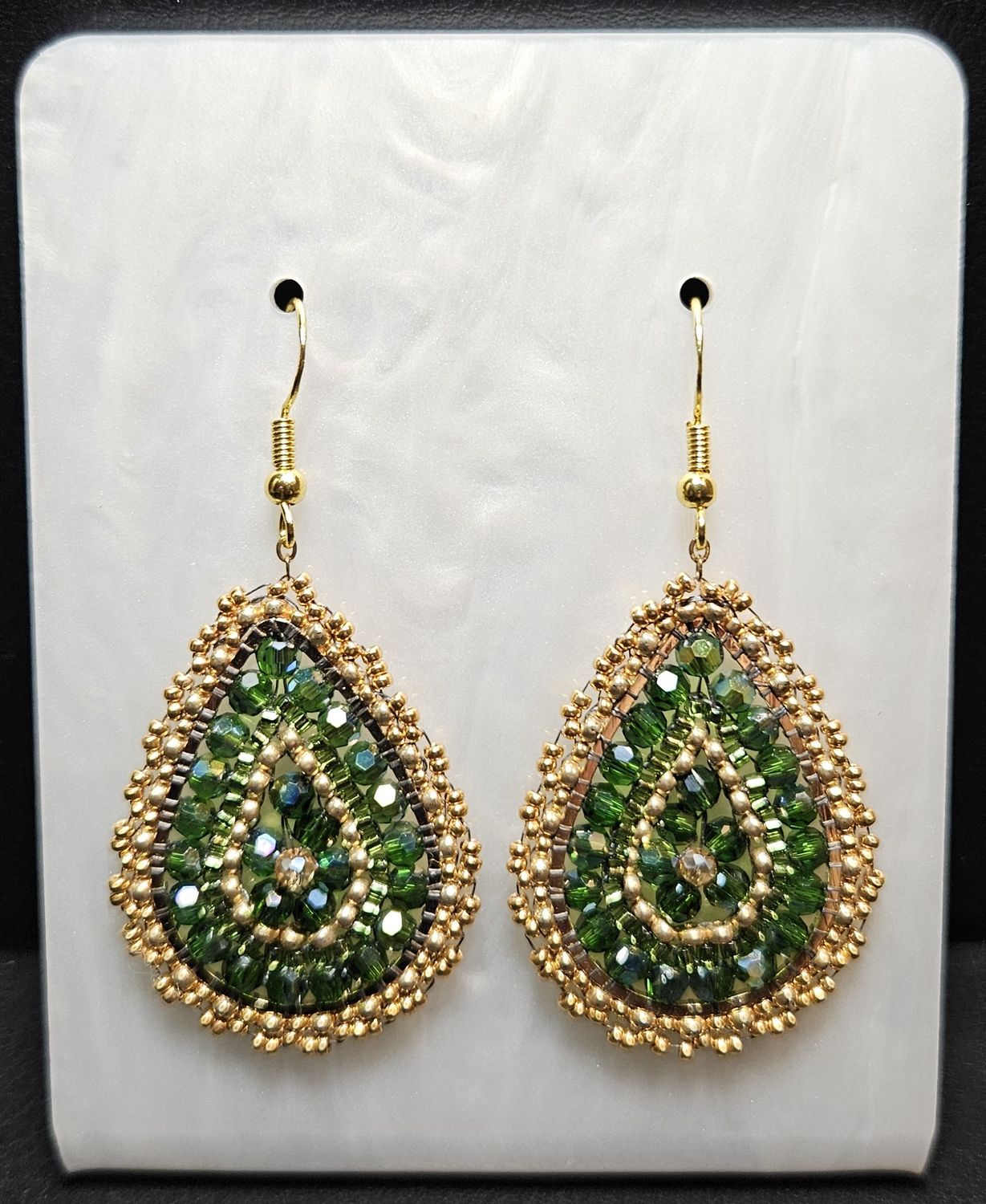 Perlenohrringe Tropfen einteilig mit Ohrhaken