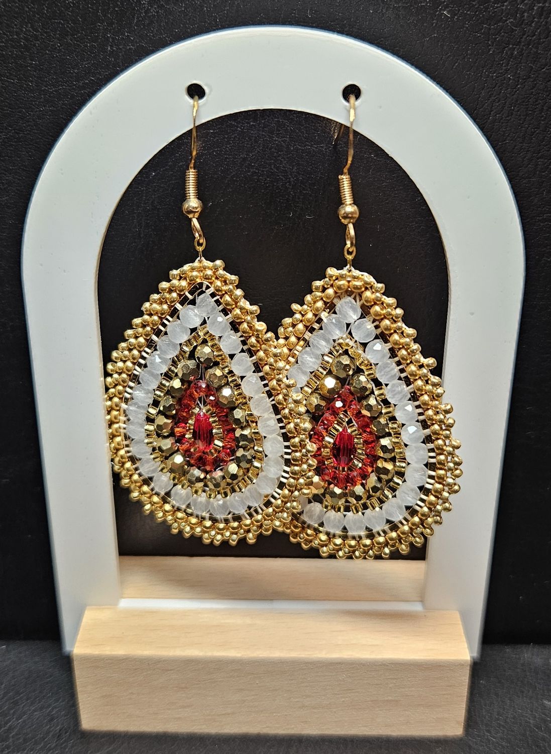 Perlenohrringe Tropfen einteilig mit Ohrhaken