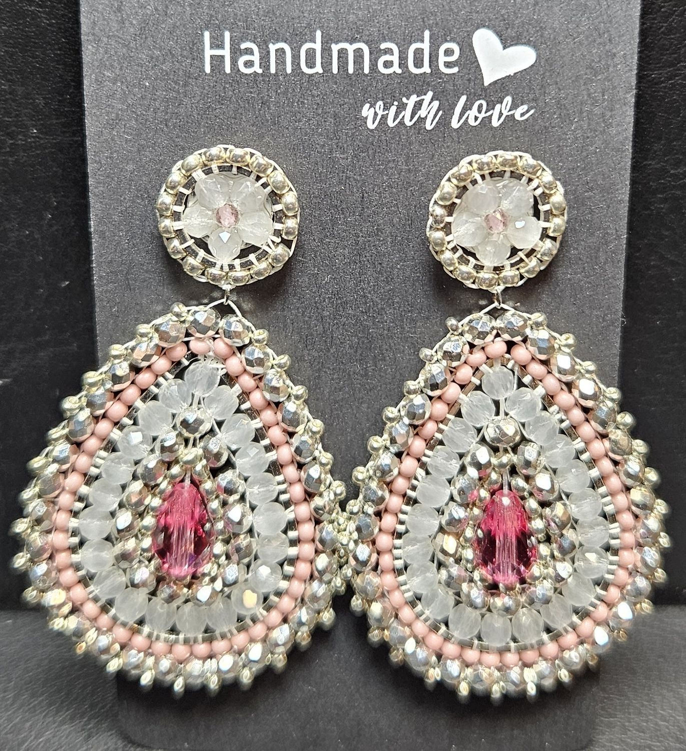 Perlenohrringe Tropfen einteilig mit Perlenstecker