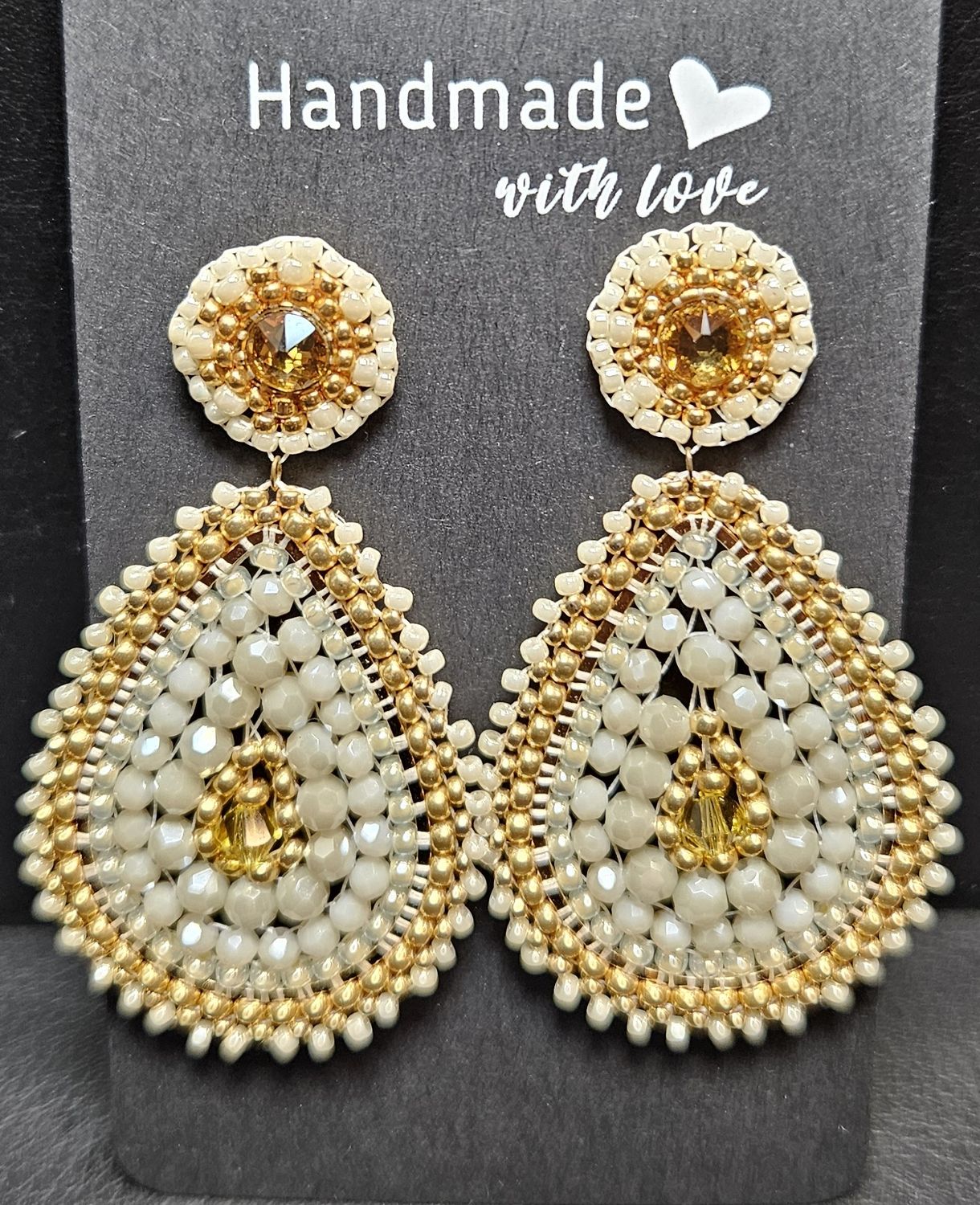 Perlenohrringe Tropfen einteilig mit Perlenstecker