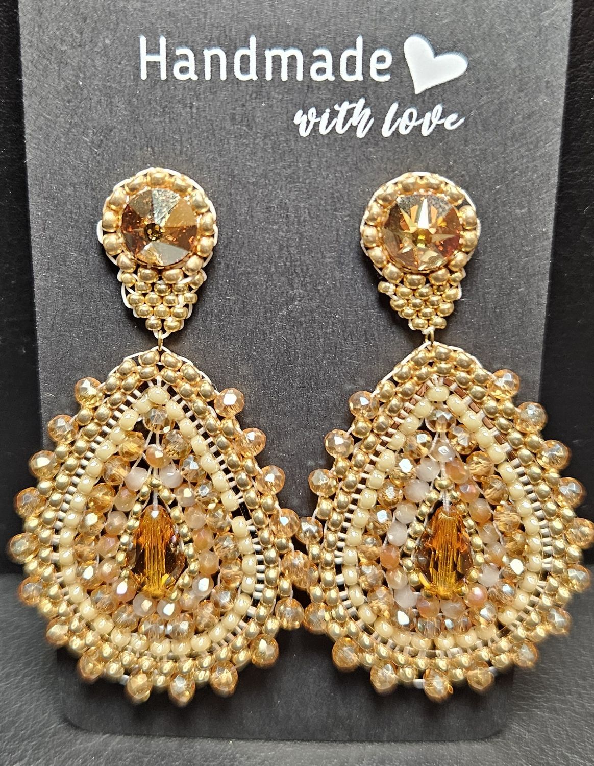 Perlenohrringe Tropfen einteilig mit Perlenstecker