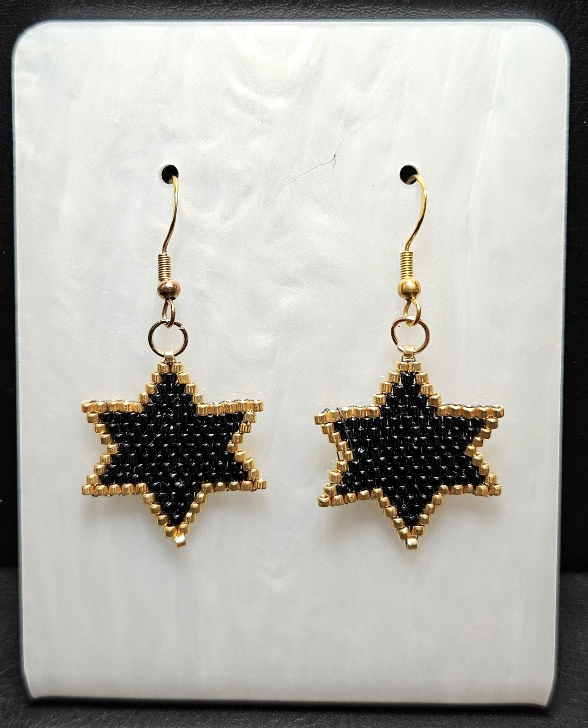 Perlenohrringe Stern einteilig mit Ohrhaken