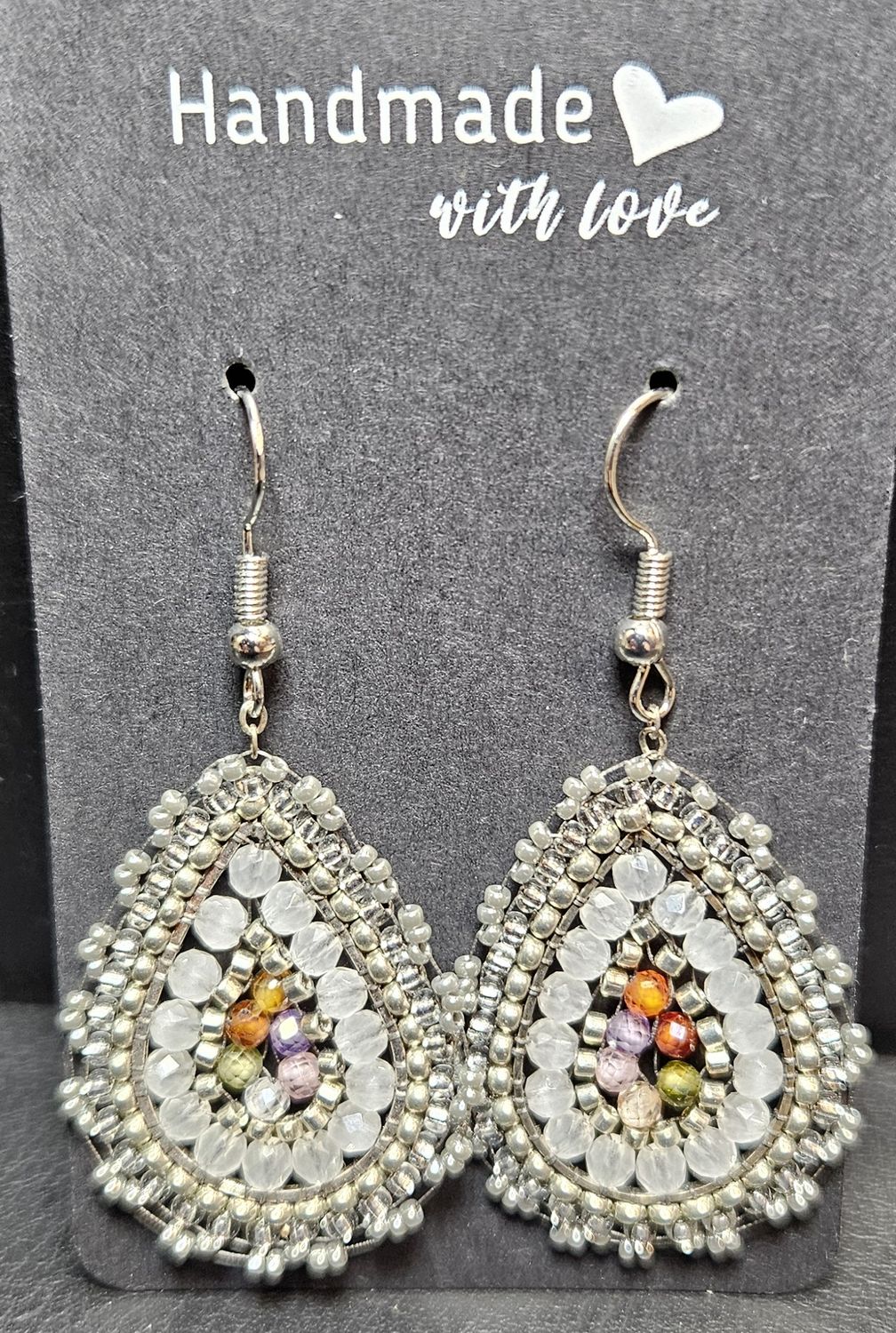 Perlenohrringe Tropfen einteilig mit Ohrhaken