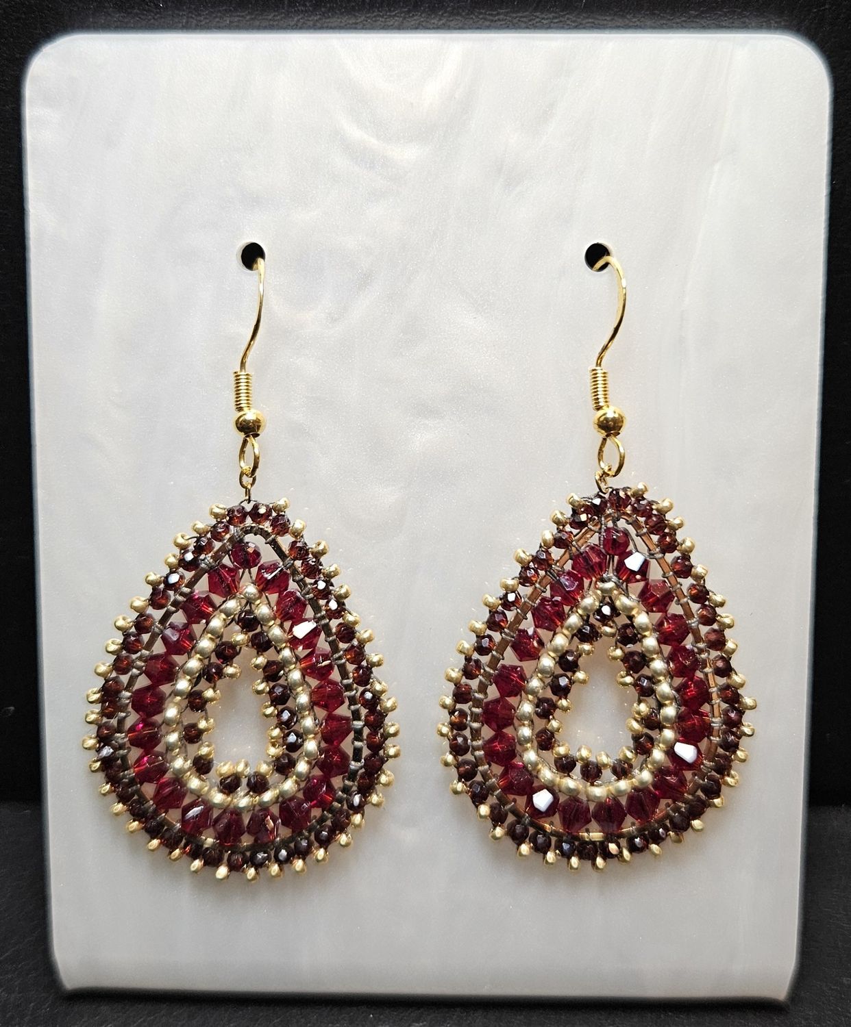 Perlenohrringe Tropfen einteilig mit Ohrhaken