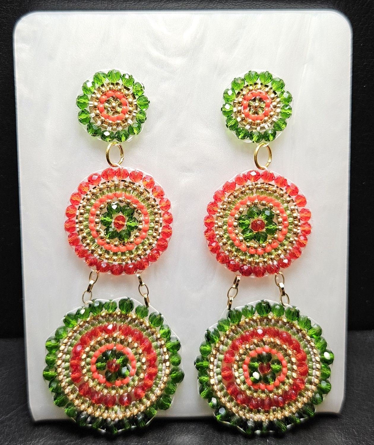 Perlenohrringe mehrteilig mit Stecker rund