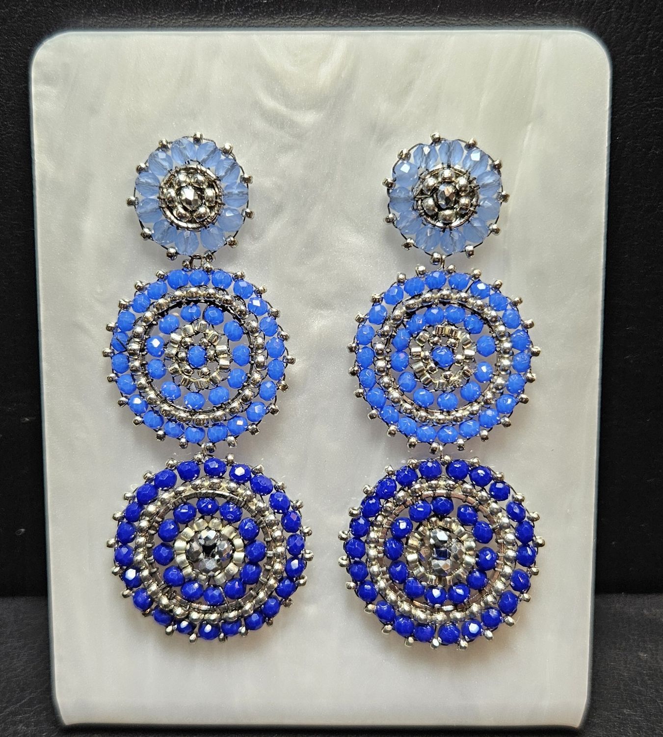 Perlenohrringe mehrteilig mit Stecker rund