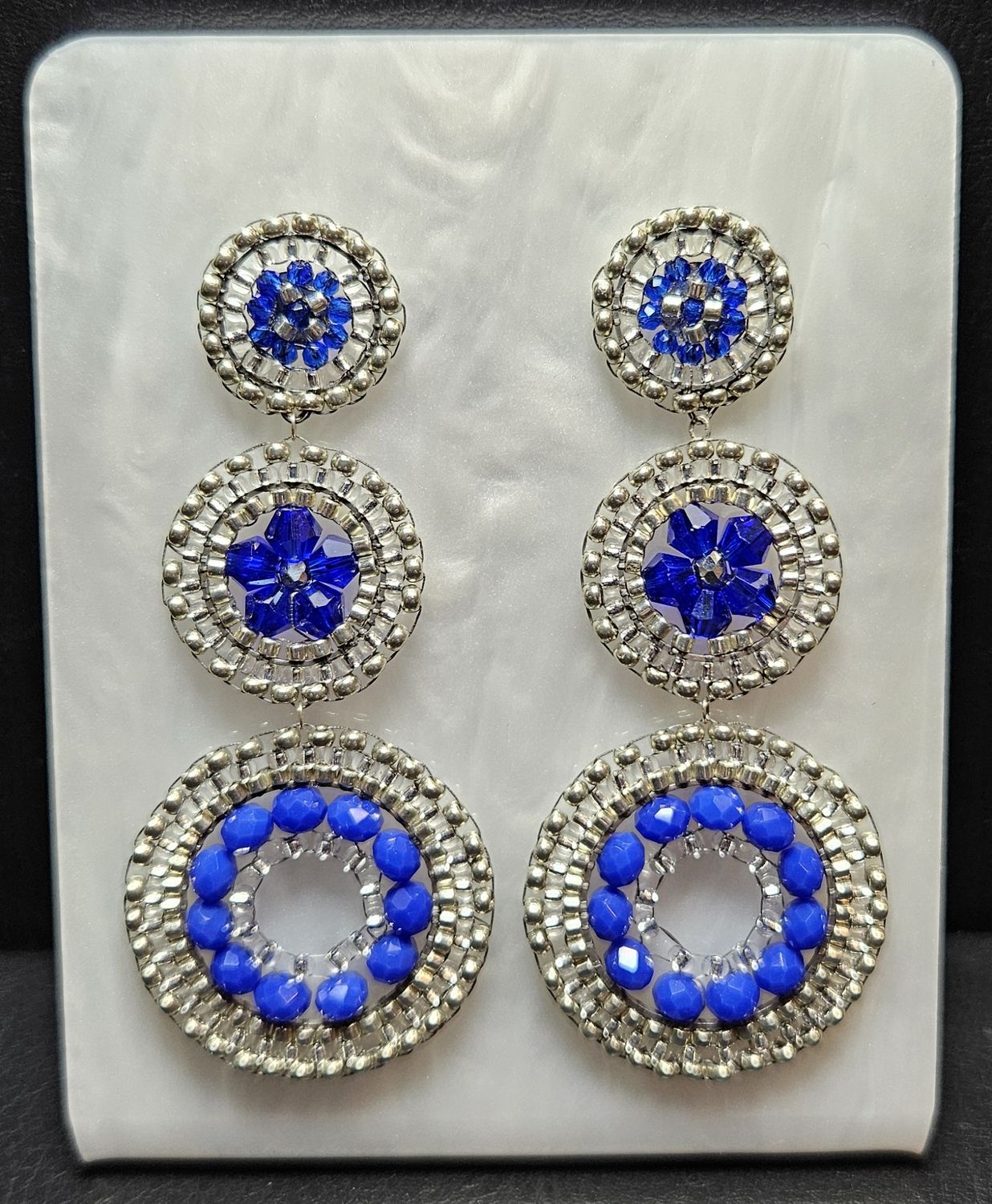 Perlenohrringe mehrteilig mit Stecker rund