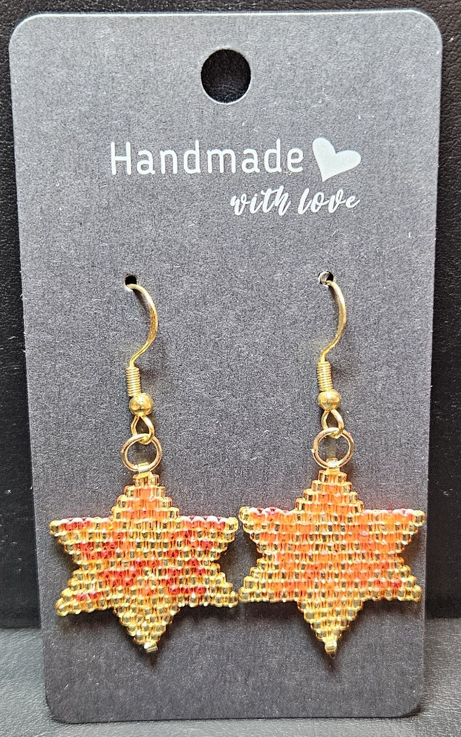 Perlenohrringe Stern einteilig mit Ohrhaken