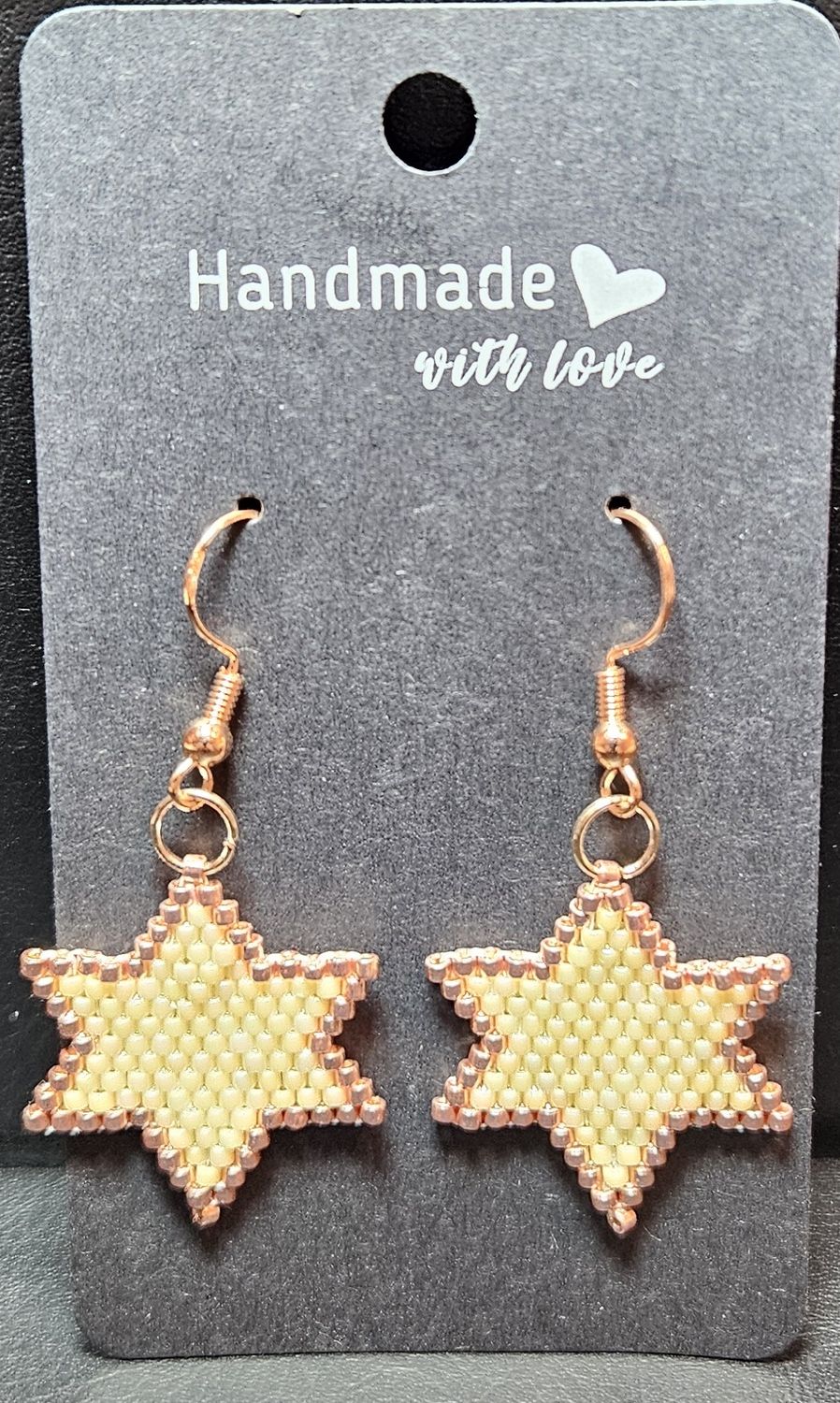 Perlenohrringe Stern einteilig mit Ohrhaken