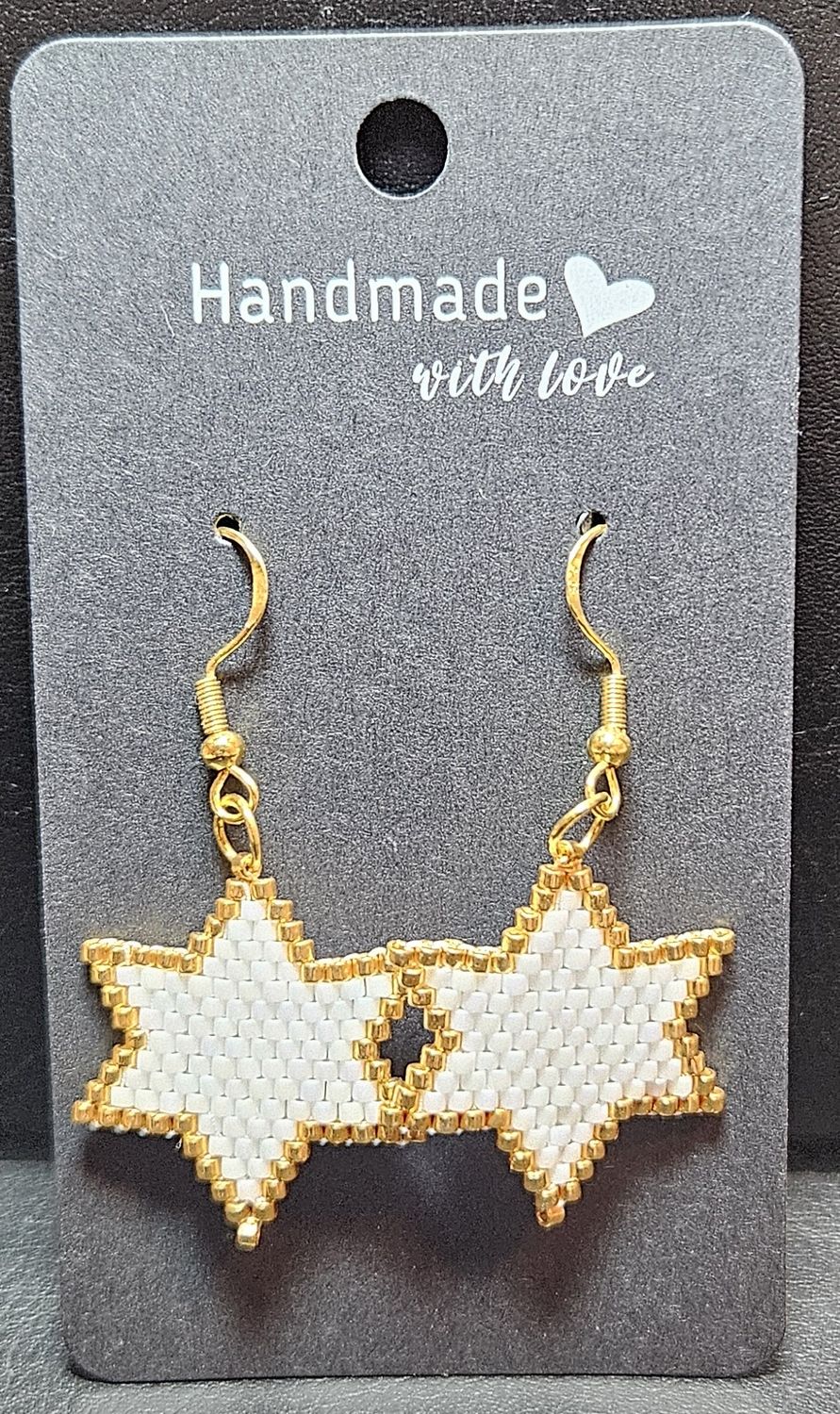 Perlenohrringe Stern einteilig mit Ohrhaken