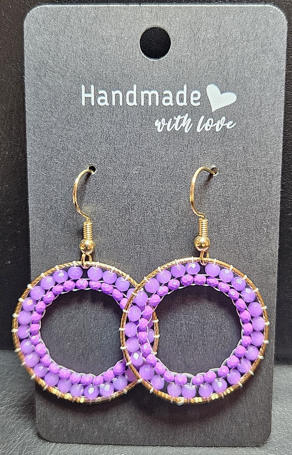 Perlenohrringe einteilig mit Ohrhaken rund