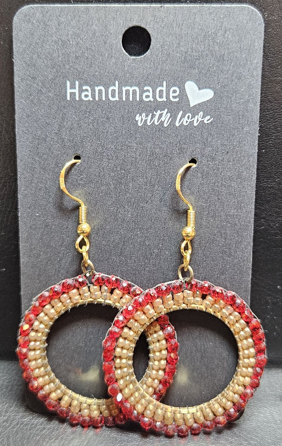 Perlenohrringe einteilig mit Ohrhaken rund