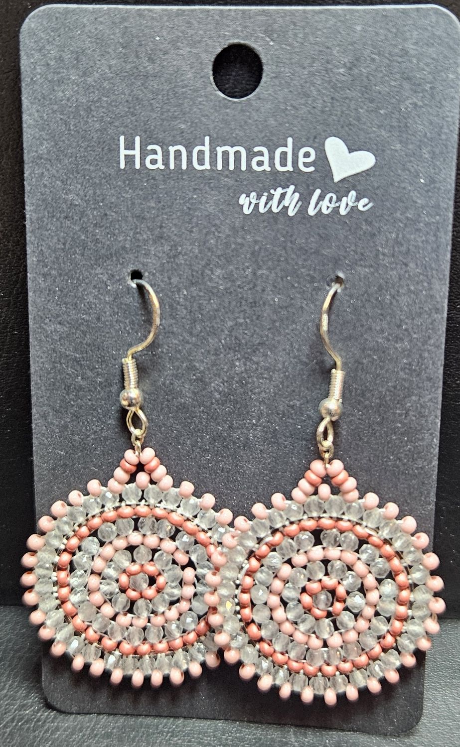 Perlenohrringe einteilig mit Ohrhaken rund