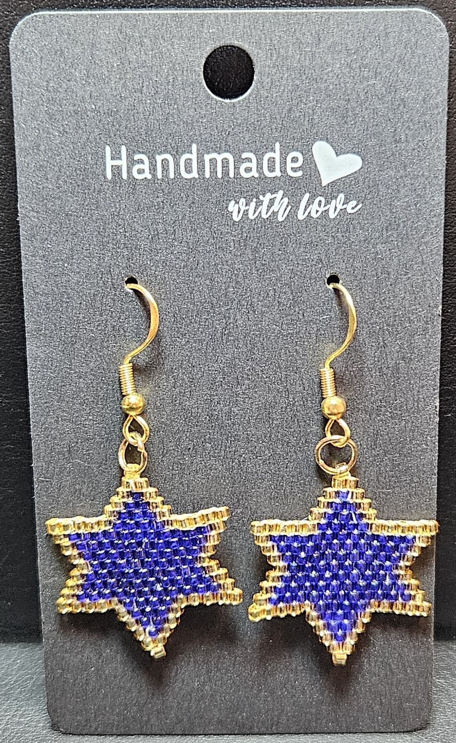 Perlenohrringe Stern einteilig mit Ohrhaken