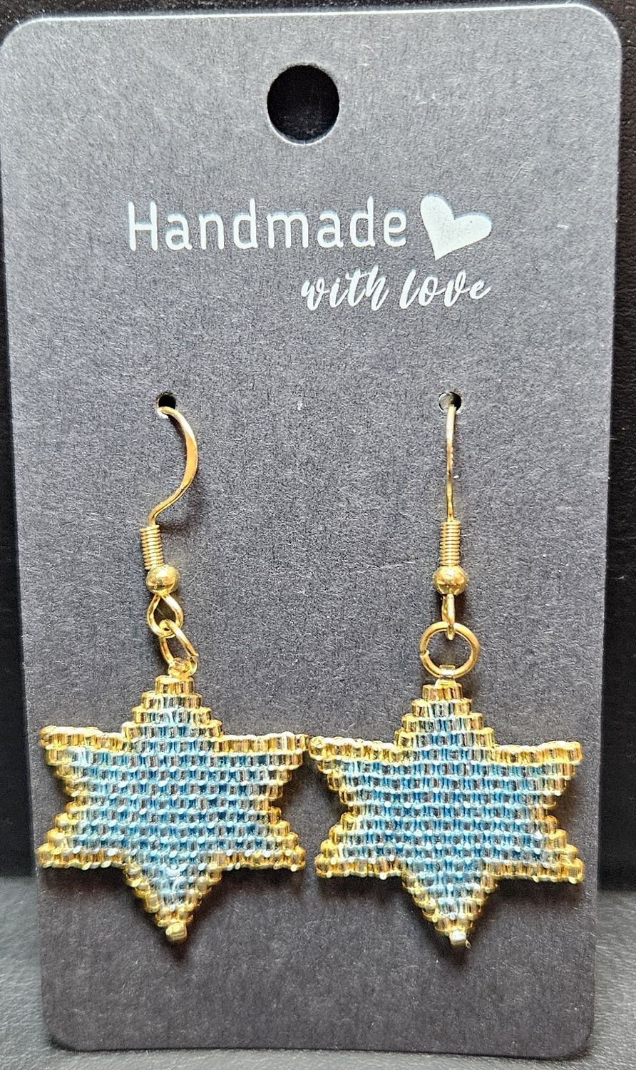 Perlenohrringe Stern einteilig mit Ohrhaken