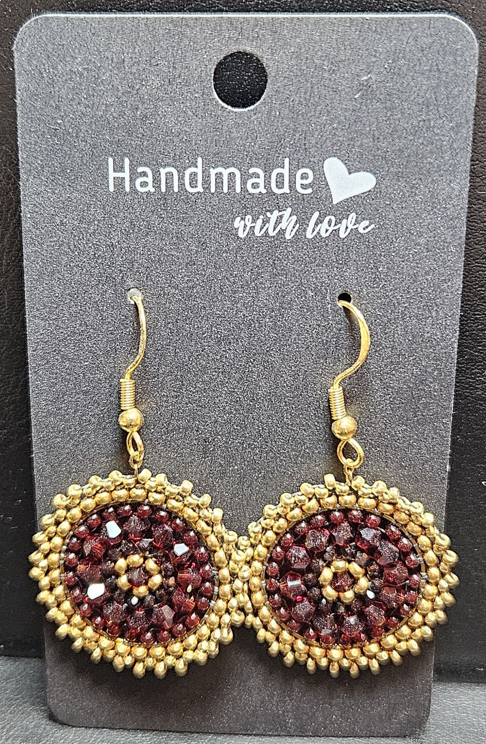 Perlenohrringe einteilig mit Ohrhaken rund