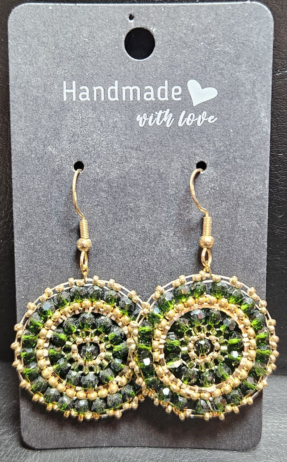 Perlenohrringe einteilig mit Ohrhaken rund