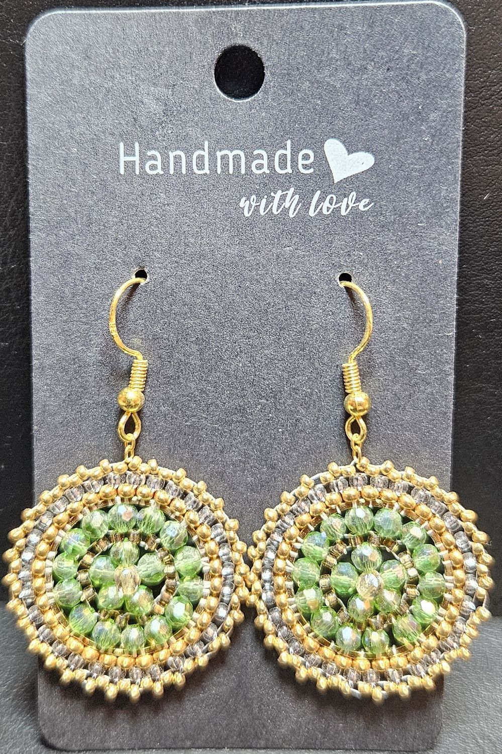 Perlenohrringe einteilig mit Ohrhaken rund