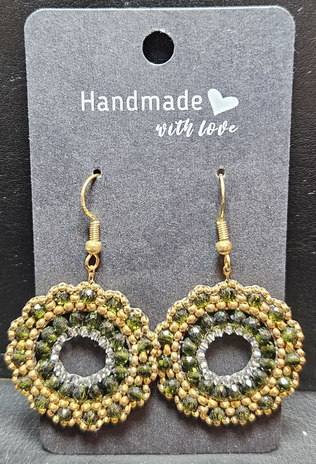 Perlenohrringe einteilig mit Ohrhaken rund