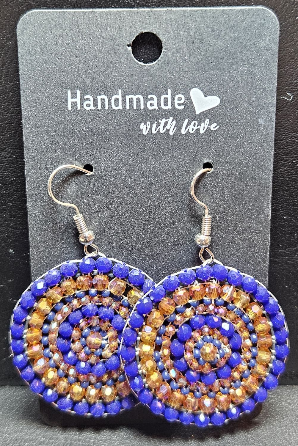 Perlenohrringe einteilig mit Ohrhaken rund