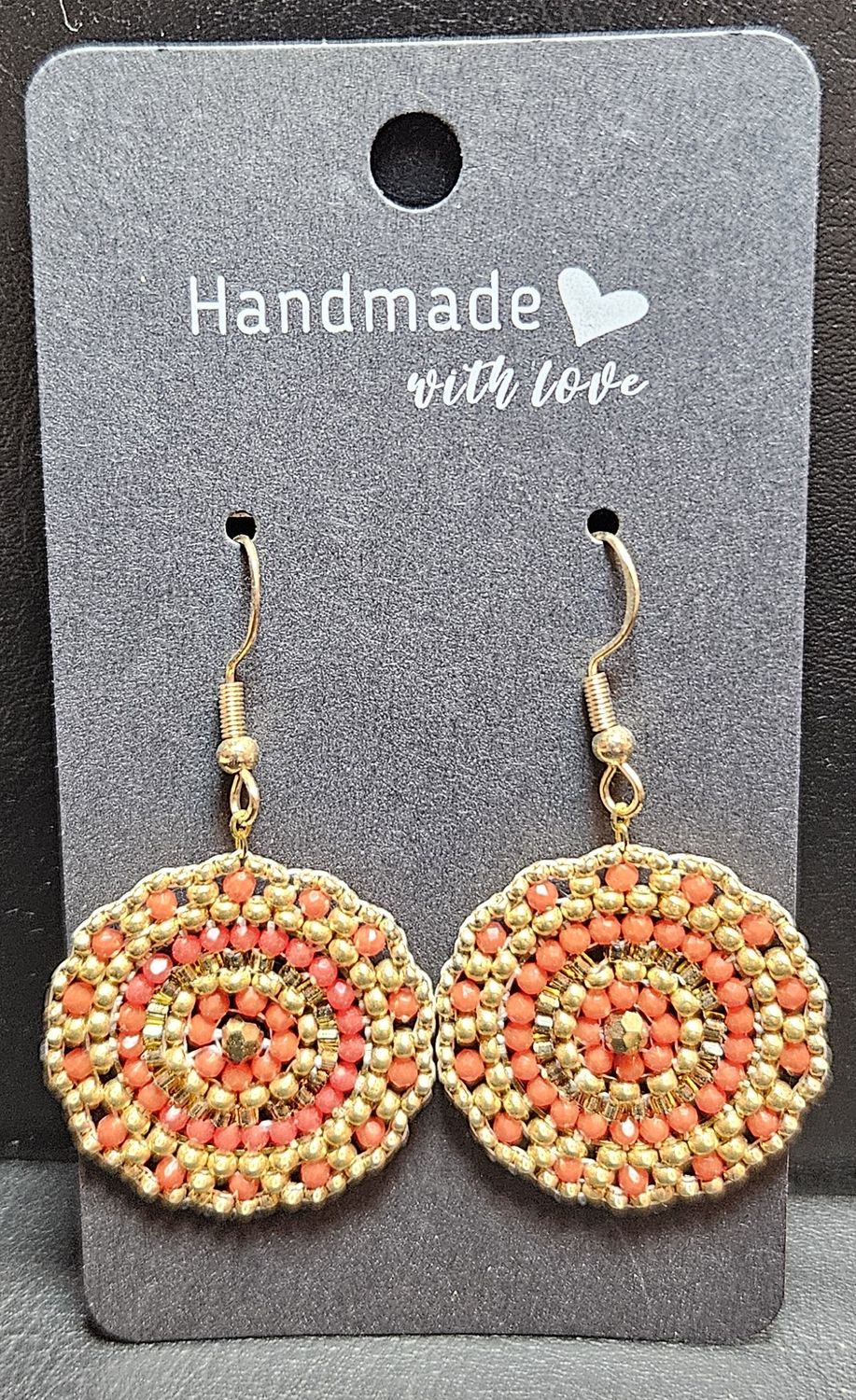 Perlenohrringe einteilig mit Ohrhaken rund