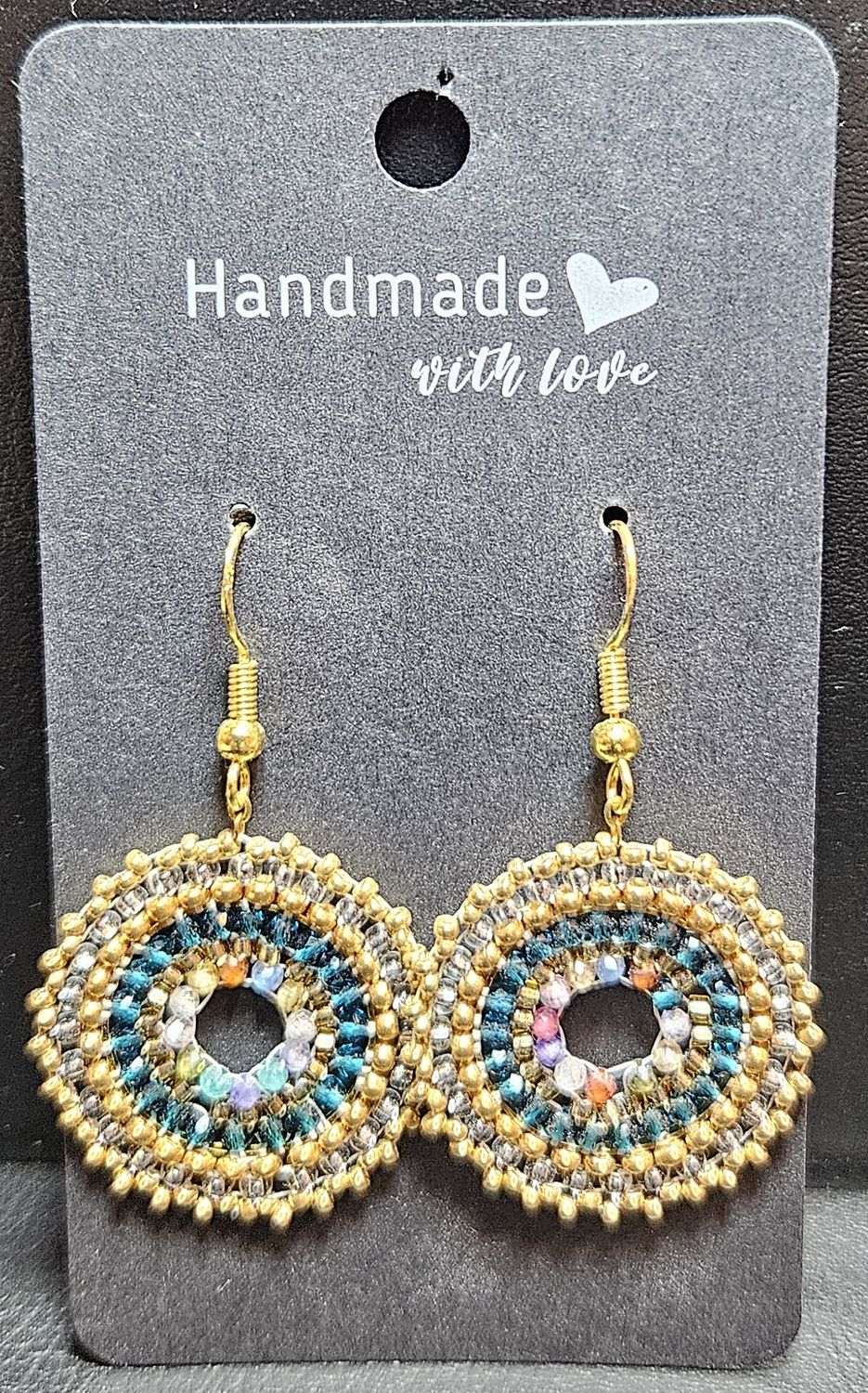 Perlenohrringe einteilig mit Ohrhaken rund