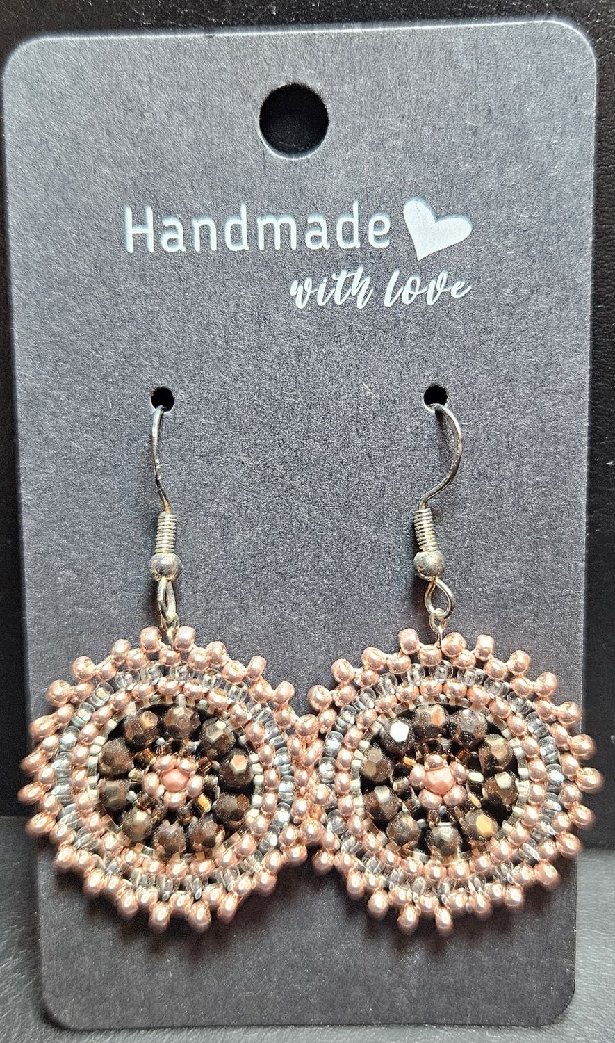 Perlenohrringe einteilig mit Ohrhaken rund