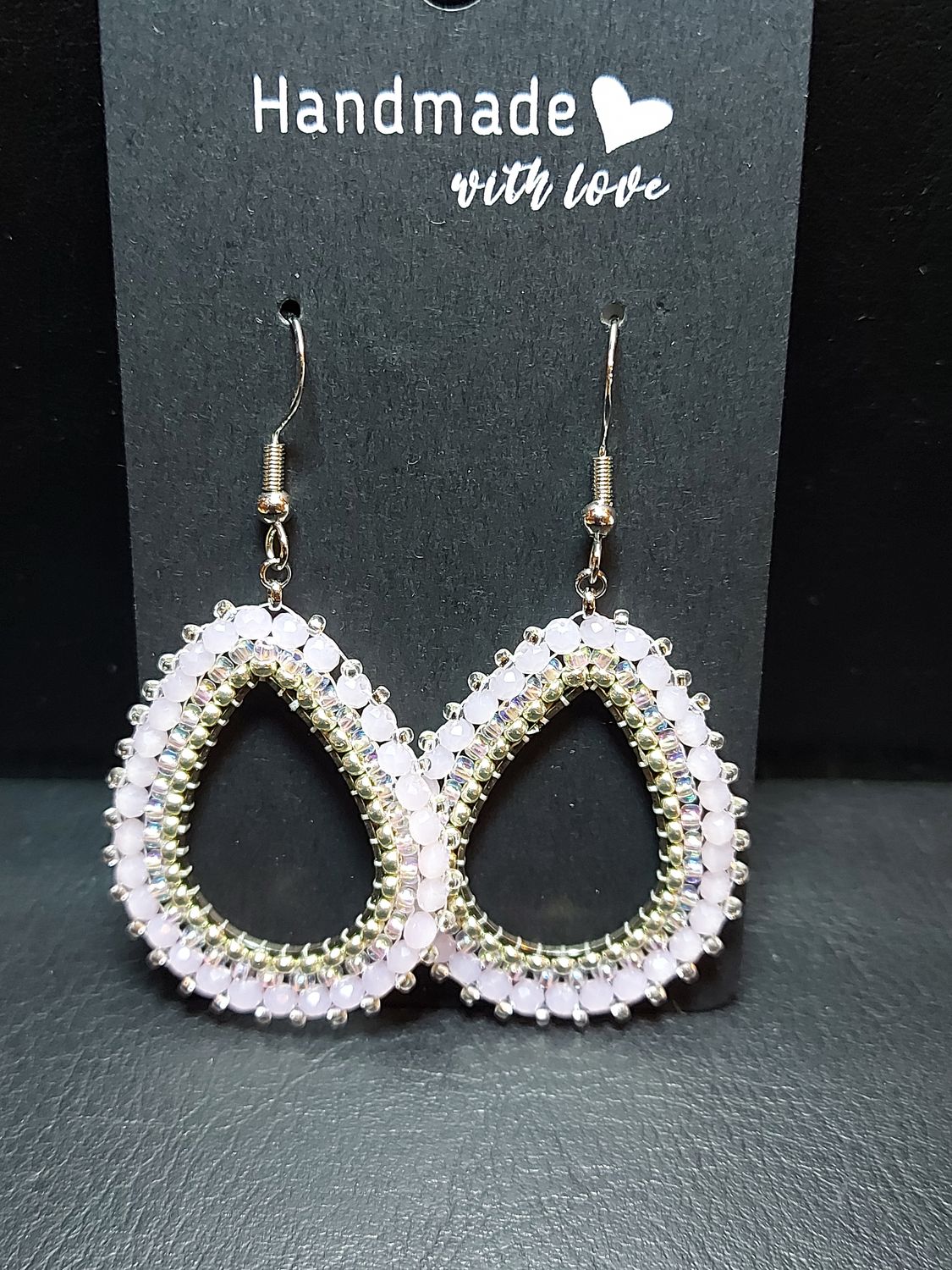 Perlenohrringe Tropfen einteilig mit Ohrhaken