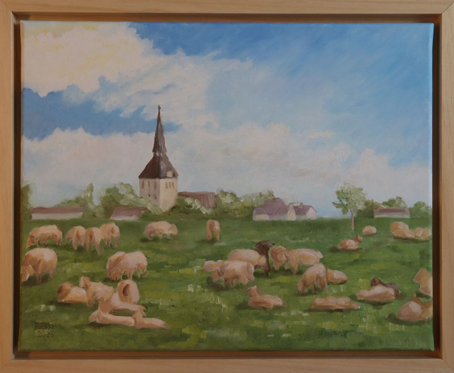 Schafherde, Blick nach Hohenleipisch