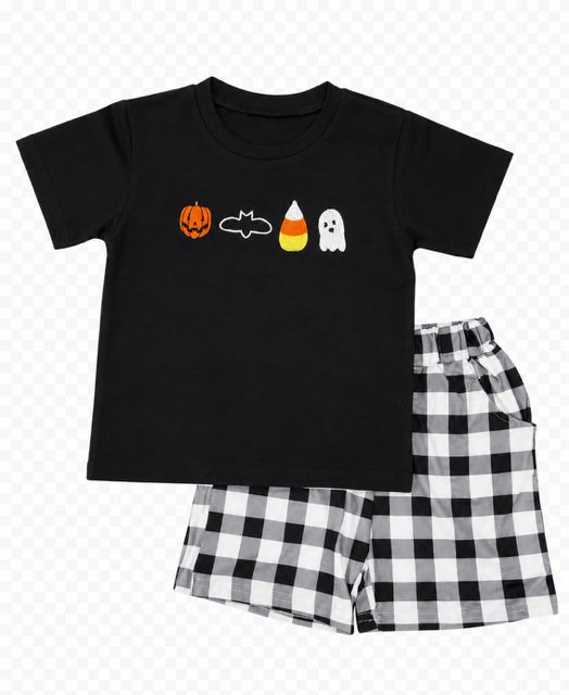 Boys Halloween Shorts Set