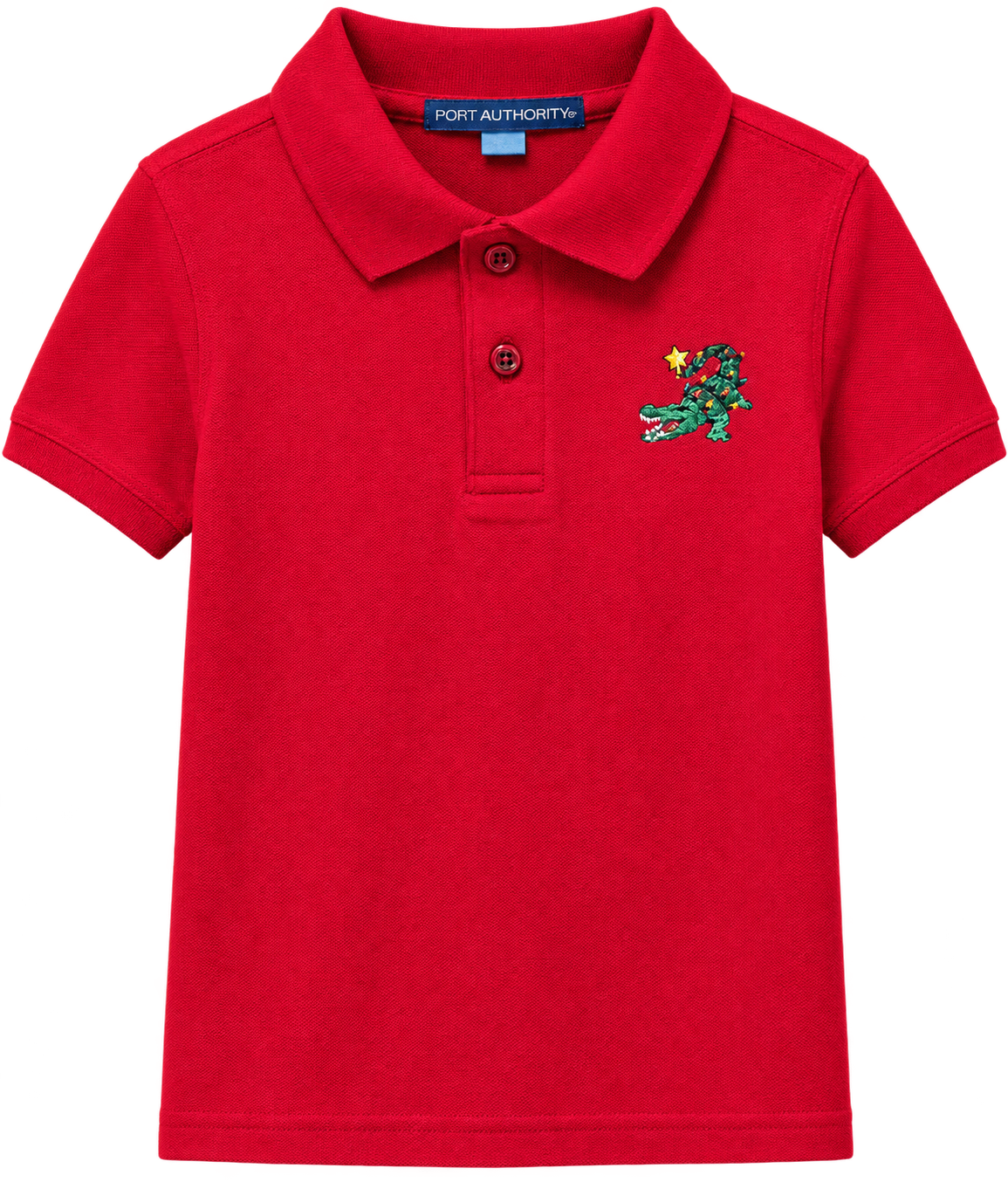 Boys Red Gator Santa Polo