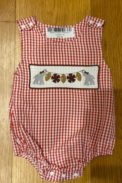 Alabama Gingham Elephants &amp; Footballs Unisex Bubble