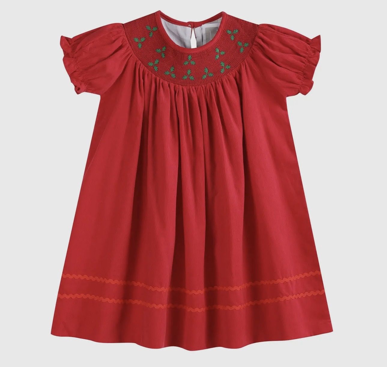 Red Corduroy Mistletoe Dress