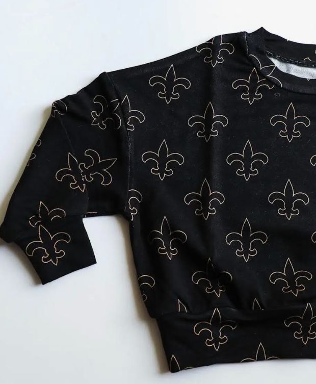Saints Black with Gold Fleur de Lis Sweatshirts Unisex