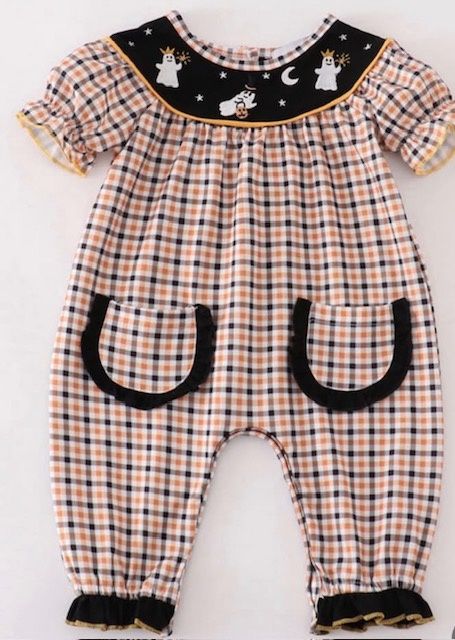 Girls Halloween Yellow  &amp; Black Plaid Long Pants Jon